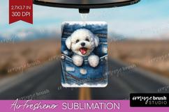 Denim Air Freshener PNG - Dog In Pocket PNG Sublimation Product Image 1