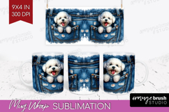 Denim Mug Wrap - Dog In Pocket Mug PNG Sublimation Product Image 1