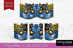 Denim Mug Wrap - Dog In Pocket Mug PNG Sublimation Product Image 1