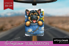 Denim Air Freshener PNG - Dog In Pocket PNG Sublimation Product Image 1