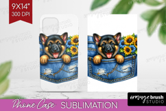 Denim Phone Case PNG - Dog In Pocket Case PNG Sublimation Product Image 1