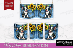 Denim Mug Wrap - Dog In Pocket Mug PNG Sublimation Product Image 1