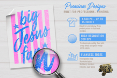 Big Jesus Fan PNG | Christian Retro Stripe Design Product Image 2