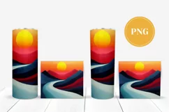 Sunset Tumbler Designs, Nature Landscape Tumbler Template Product Image 2