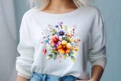 Colorful Wildflowers Sublimation Clipart Product Image 1