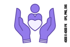 Colored Caring Icon Product Image 1