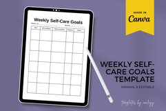 Weekly Self-Care Goals Planner Template Editable Canva Product Image 1