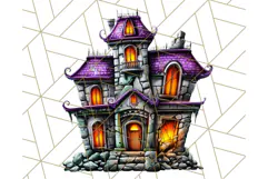Haunted Houses Clipart PNG, Spooky Halloween Homes Product Image 2