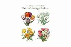 Retro Vintage Tulips Cliparts Product Image 2