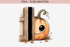 Peeking pumpkin halloween png design for T-shirts Product Image 2