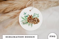 Watercolor Christmas bouquet sublimation Product Image 2