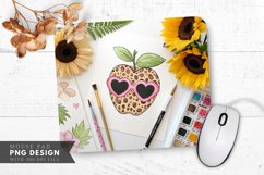 Leopard Print Apple Sunflowers and Pencils Mouse Pad PNG Product Image 1
