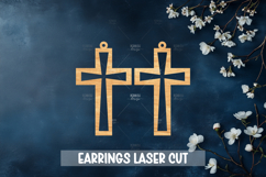 24 Cross Earrings Laser Cut SVG I Christian Cross Earrings Product Image 3