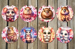 Valentine mouse &amp; capybara | car coaster &amp; key chain design Product Image 2