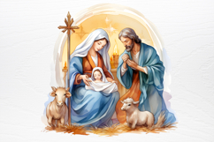 Christmas Nativity Watercolor Clipart PNG Product Image 2