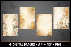 4 Digital Papers Vintage Florals I Planner Pages Product Image 2