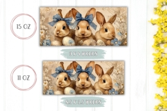 Vintage Mug Wrap Design, Easter Bunnies Mug Design Product Image 2