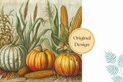 Fall Pumpkins Pillow Case Design, Fall Pillow Template Product Image 2