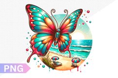 Summer Butterfly Sublimation - Clipart PNG Design Product Image 1