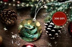 3D Christmas Ornament Sublimation, Wooden Snake Ornament 3D Product Image 2