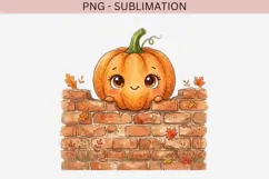 Peeking pumpkin halloween png design for T-shirts Product Image 2