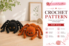 Fuzzy Spider Amigurumi Crochet Pattern PDF Product Image 1