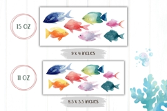 Watercolor Fish Mug Wrap, Sea Mug Design, Colorful Fish PNG Product Image 2