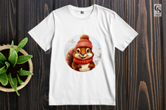 Cute Squirrel In Winter Outfit Clipart Sublimation PNG Product Image 2