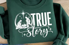 Grace Was Born Nativity Christmas PNG, Christian Nativity Gr Product Image 2