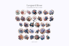Watercolor Leopard Rose Clipart Bundle Product Image 2