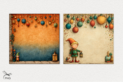 Christmas Elf digital paper, background clipart Product Image 2