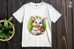 Cute Bunny Holding Carrot Clipart Sublimation PNG Product Image 2