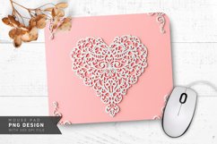 Elegant Lace Hearts Mouse Pad PNG Design Product Image 1