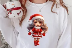 Christmas Cute Girl Sublimation Clipart, Christmas Cute Product Image 2