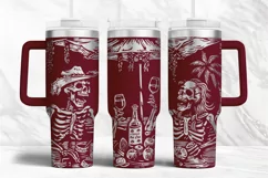 Tumbler laser svg| 40oz Tumbler Halloween Skeleton party Product Image 2