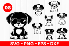 Cute Puppy Faces Cartoon Dog SVG PNG Product Image 1