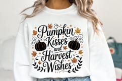 Pumpkin Kisses and Harvest Wishes Svg | Shirt Svg Product Image 2
