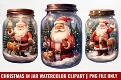 Christmas in Jar Watercolor Clipart Product Image 1