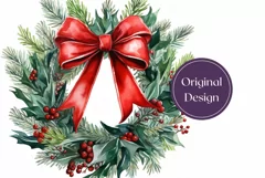 Christmas Tumbler Template, Watercolor Christmas Sublimation Product Image 2