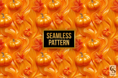 3D Orange Pumpkin Digital Paper Product Image 2