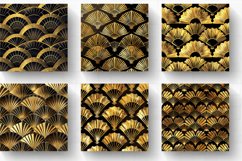 Golden Fan Motifs Digital Paper Backgrounds Product Image 2