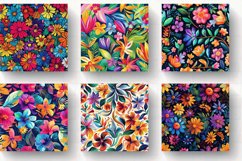Vibrant Colorful Floral Digital Paper Backgrounds Product Image 2