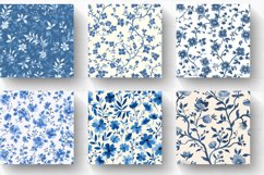 French Cottage core Blue Floral Digital Paper Backgrounds Product Image 2