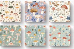 Pastel Cottagecore Mushroom Garden Digital Paper Backgrounds Product Image 2