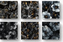 Black Alcohol Ink Flowers Digital Paper Backgrounds Product Image 2