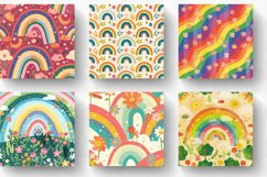 Spring Cottagecore Rainbow Digital Paper Product Image 2