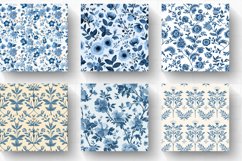 French Cottage core Blue Floral Digital Paper Backgrounds Product Image 2