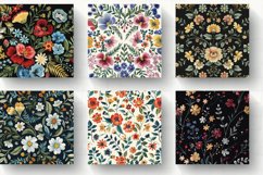Cottage core Floral Embroidery Digital Paper Backgrounds Product Image 2