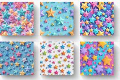 3D Sweet Multicolor Stars Digital Paper Backgrounds Product Image 2