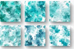 Watercolor Teal Splash Abstract Digital Paper Backgrounds Product Image 2